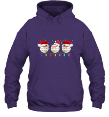 Three Baseball Balls Christmas Gift Santa Xmas lights Snow Hooded Sweatshirt Hooded Sweatshirt - jonhlittlestore88