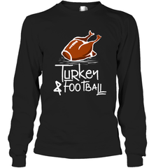 Turkey And Football Thanksgiving Day Football Fan Holiday Gift Long Sleeve T-Shirt Long Sleeve T-Shirt - jonhlittlestore88