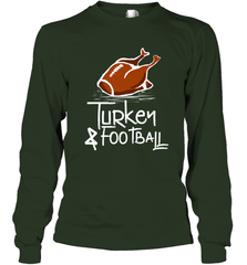 Turkey And Football Thanksgiving Day Football Fan Holiday Gift Long Sleeve T-Shirt Long Sleeve T-Shirt - jonhlittlestore88