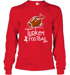 Turkey And Football Thanksgiving Day Football Fan Holiday Gift Long Sleeve T-Shirt Long Sleeve T-Shirt - jonhlittlestore88