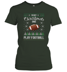 NFL Merry Christmas and Play Football Sports TV Snow Women's T-Shirt Women's T-Shirt - jonhlittlestore88