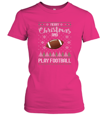 NFL Merry Christmas and Play Football Sports TV Snow Women's T-Shirt Women's T-Shirt - jonhlittlestore88