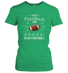 NFL Merry Christmas and Play Football Sports TV Snow Women's T-Shirt Women's T-Shirt - jonhlittlestore88