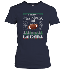 NFL Merry Christmas and Play Football Sports TV Snow Women's T-Shirt Women's T-Shirt - jonhlittlestore88