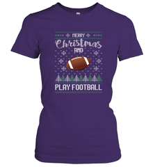 NFL Merry Christmas and Play Football Sports TV Snow Women's T-Shirt Women's T-Shirt - jonhlittlestore88