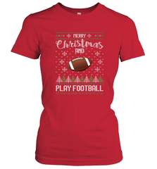 NFL Merry Christmas and Play Football Sports TV Snow Women's T-Shirt Women's T-Shirt - jonhlittlestore88