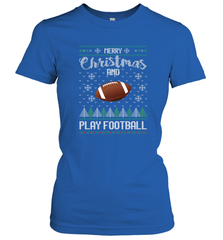 NFL Merry Christmas and Play Football Sports TV Snow Women's T-Shirt Women's T-Shirt - jonhlittlestore88