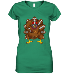 Cool Turkey Football Feathers Funny Thanksgiving Sports Women's V-Neck T-Shirt Women's V-Neck T-Shirt - jonhlittlestore88