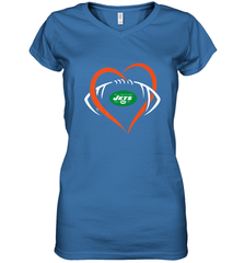 NFL New York Jets Heart Love Football Women's V-Neck T-Shirt Women's V-Neck T-Shirt - jonhlittlestore88