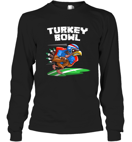 Cool Turkey Bowl _ Funny Thanksgiving Football Player Gift Long Sleeve T-Shirt Long Sleeve T-Shirt / Black / S Long Sleeve T-Shirt - jonhlittlestore88