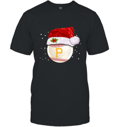 Pittsburgh Pirates Logo Baseball Ball Christmas Santa Hat Xmas Sport Funny Snow Men's T-Shirt