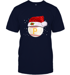 Pittsburgh Pirates Logo Baseball Ball Christmas Santa Hat Xmas Sport Funny Snow Men's T-Shirt