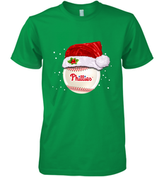 Philadelphia Phillies logo Baseball Ball Christmas Santa Hat Xmas Sport Funny Snow Men's Premium T-Shirt
