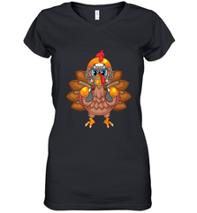 Cool Turkey Football Feathers Funny Thanksgiving Sports Gift Women's V-Neck T-Shirt Women's V-Neck T-Shirt - jonhlittlestore88