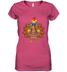 Cool Turkey Football Feathers Funny Thanksgiving Sports Gift Women's V-Neck T-Shirt Women's V-Neck T-Shirt - jonhlittlestore88