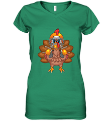 Cool Turkey Football Feathers Funny Thanksgiving Sports Gift Women's V-Neck T-Shirt Women's V-Neck T-Shirt - jonhlittlestore88