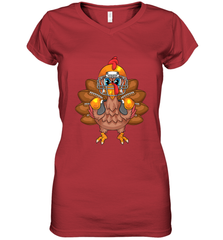 Cool Turkey Football Feathers Funny Thanksgiving Sports Gift Women's V-Neck T-Shirt Women's V-Neck T-Shirt - jonhlittlestore88