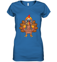 Cool Turkey Football Feathers Funny Thanksgiving Sports Gift Women's V-Neck T-Shirt Women's V-Neck T-Shirt - jonhlittlestore88