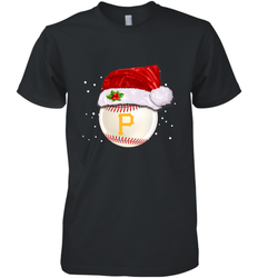 Pittsburgh Pirates Logo Baseball Ball Christmas Santa Hat Xmas Sport Funny Snow Men's Premium T-Shirt