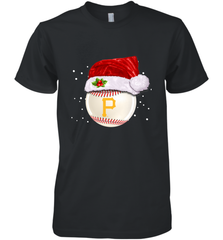Pittsburgh Pirates Logo Baseball Ball Christmas Santa Hat Xmas Sport Funny Snow Men's Premium T-Shirt Men's Premium T-Shirt - jonhlittlestore88