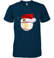 Pittsburgh Pirates Logo Baseball Ball Christmas Santa Hat Xmas Sport Funny Snow Men's Premium T-Shirt Men's Premium T-Shirt - jonhlittlestore88