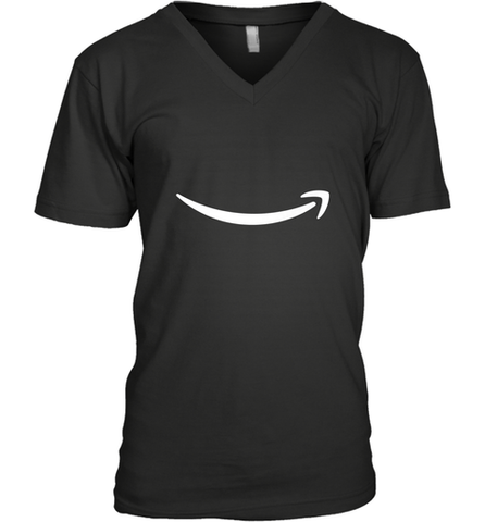 Smile Shirt  White Logo Men's V-Neck Men's V-Neck / Black / S Men's V-Neck - jonhlittlestore88
