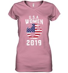 USA United States Women 2019 Soccer US Futbol Women's V-Neck T-Shirt Women's V-Neck T-Shirt - jonhlittlestore88