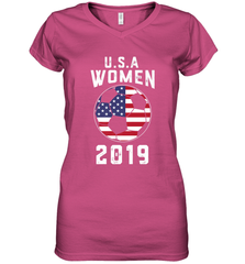 USA United States Women 2019 Soccer US Futbol Women's V-Neck T-Shirt Women's V-Neck T-Shirt - jonhlittlestore88