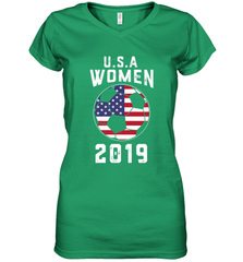 USA United States Women 2019 Soccer US Futbol Women's V-Neck T-Shirt Women's V-Neck T-Shirt - jonhlittlestore88