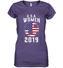 USA United States Women 2019 Soccer US Futbol Women's V-Neck T-Shirt Women's V-Neck T-Shirt - jonhlittlestore88