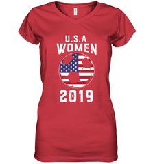 USA United States Women 2019 Soccer US Futbol Women's V-Neck T-Shirt Women's V-Neck T-Shirt - jonhlittlestore88