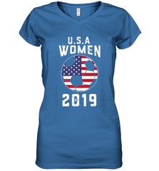 USA United States Women 2019 Soccer US Futbol Women's V-Neck T-Shirt Women's V-Neck T-Shirt - jonhlittlestore88