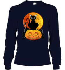 Happy Halloween Spooky Pumpkins Black Cat For Women Long Sleeve T-Shirt Long Sleeve T-Shirt - jonhlittlestore88