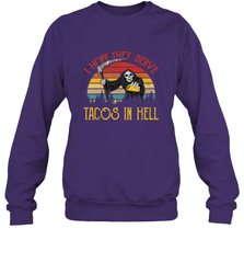 Vintage I Hope They Serve Tacos In Hell Halloween Costume Crewneck Sweatshirt Crewneck Sweatshirt - jonhlittlestore88
