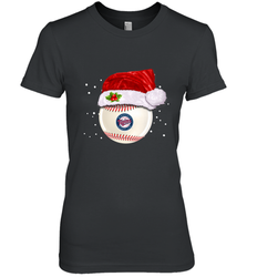 Minnesota Twins Logo Baseball Ball Christmas Santa Hat Xmas Sport Funny Snow Women's Premium T-Shirt