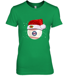 Minnesota Twins Logo Baseball Ball Christmas Santa Hat Xmas Sport Funny Snow Women's Premium T-Shirt