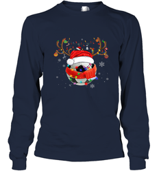 Santa Hat Soccer Reindeer Christmas Funny Players Football Long Sleeve T-Shirt
