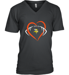NFL Minnesota Vikings Heart Love Football Men's V-Neck