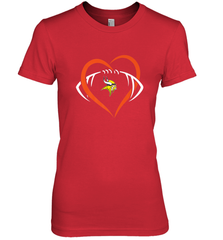 NFL Minnesota Vikings Heart Love Football Women's Premium T-Shirt Women's Premium T-Shirt - jonhlittlestore88