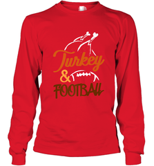 Turkey And Football Thanksgiving Day Football Fan Holiday Long Sleeve T-Shirt Long Sleeve T-Shirt - jonhlittlestore88