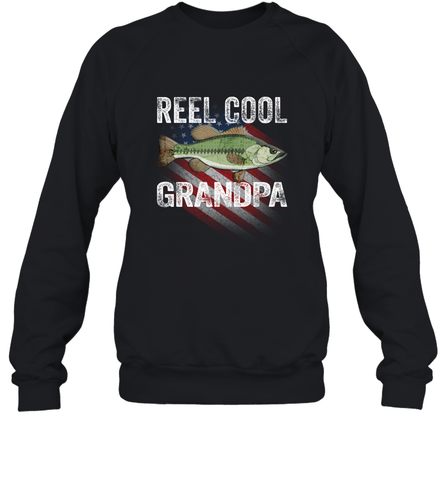 REEL COOL GRANDPA Crewneck Sweatshirt Crewneck Sweatshirt / Black / S Apparel - jonhlittlestore88
