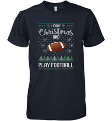 NFL Merry Christmas and Play Football Sports TV Snow Men's Premium T-Shirt Men's Premium T-Shirt - jonhlittlestore88