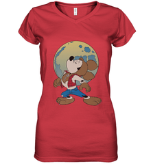 Disney Mickey Mouse Werewolf Halloween Costume Women's V-Neck T-Shirt Women's V-Neck T-Shirt - jonhlittlestore88