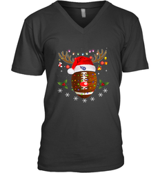 NFL Tennessee Titans Football Reindeer Antlers Christmas Funny Gift Men's V-Neck