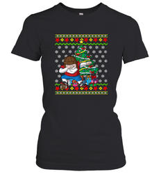 NFL Ugly Christmas Dabbing Santa Football Gift Women's T-Shirt